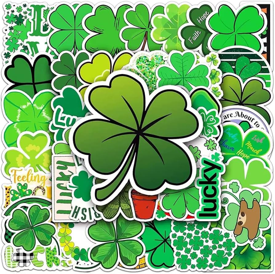 Amazon.com: Four Leaf Clover Stickers |50 Pcs Lucky Clover
